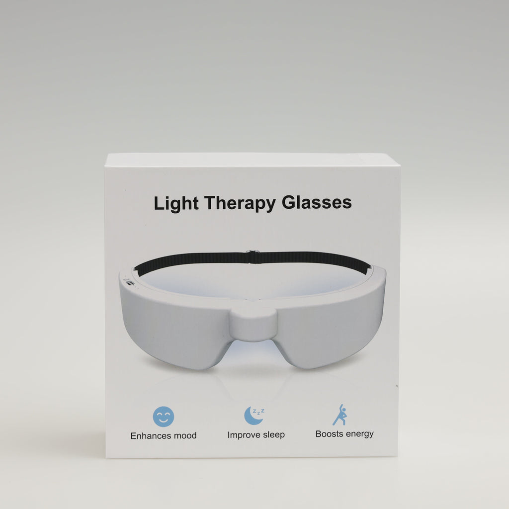 Verpakking Simpliva lichttherapiebril inclusief handleiding