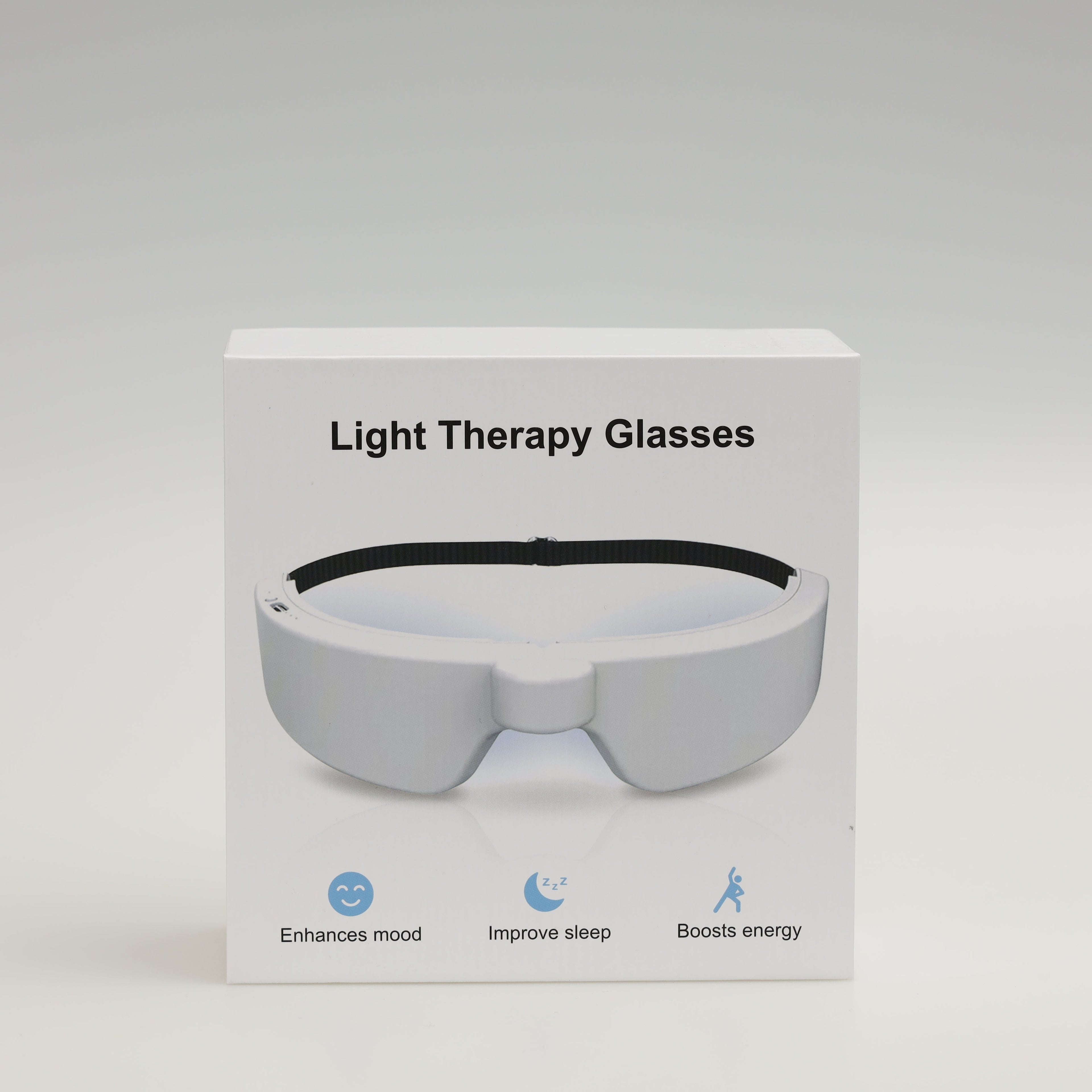 Verpakking Simpliva lichttherapiebril inclusief handleiding